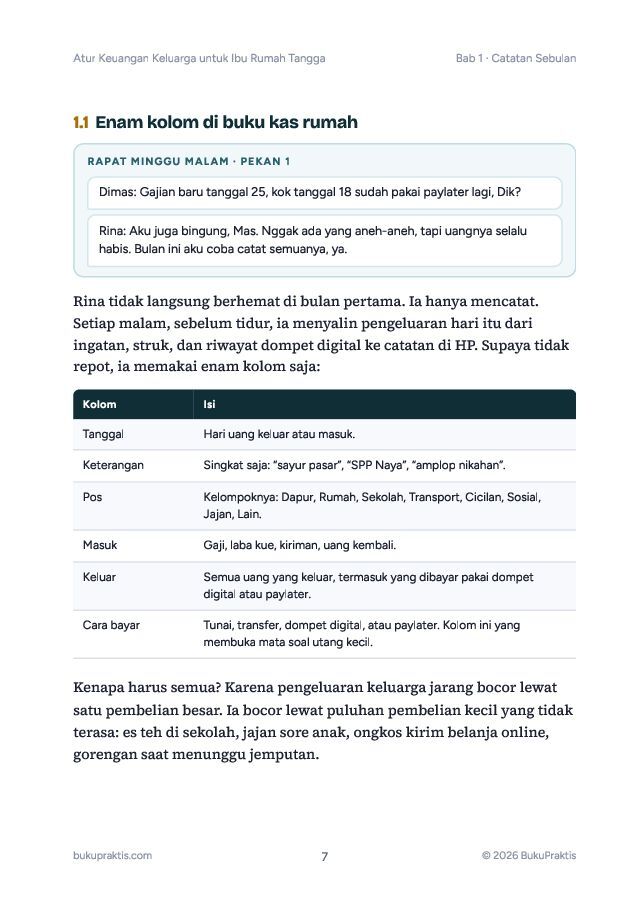 Contoh halaman Atur Keuangan Keluarga untuk Ibu Rumah Tangga