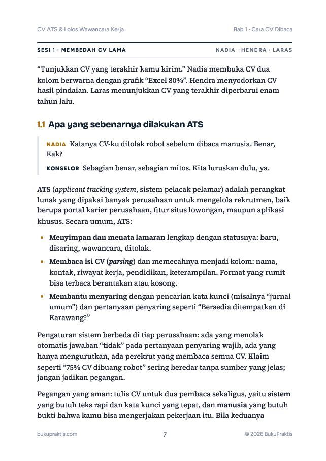 Contoh halaman CV ATS & Lolos Wawancara Kerja
