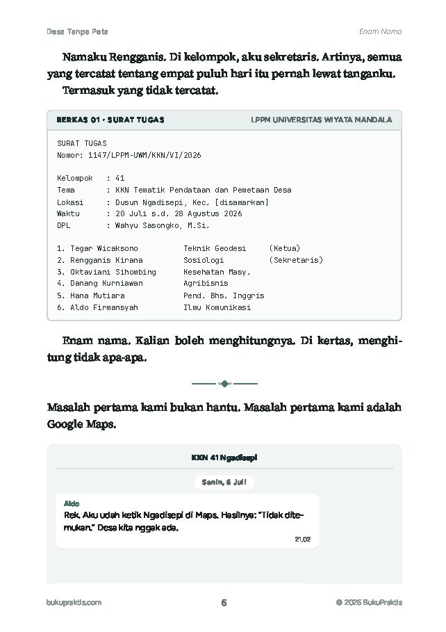 Contoh halaman Desa Tanpa Peta