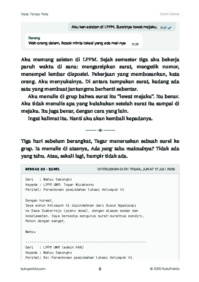 Contoh halaman Desa Tanpa Peta