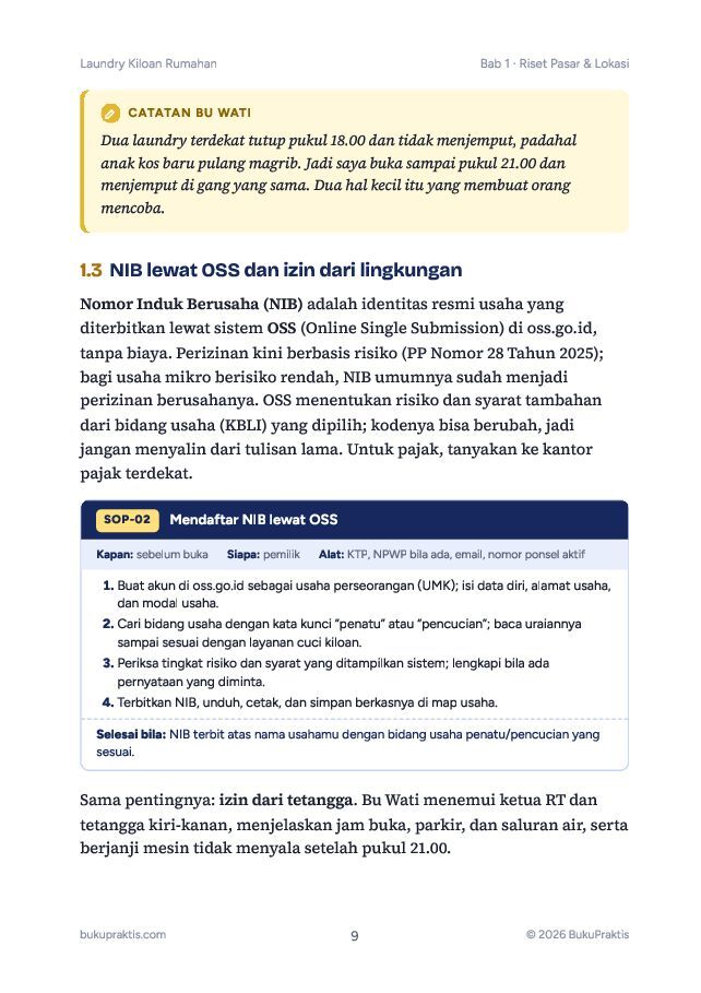 Contoh halaman Laundry Kiloan Rumahan