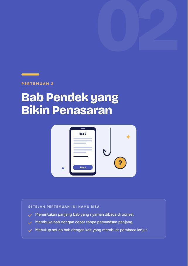 Contoh halaman Menulis Cerita & Cuan di Platform Digital