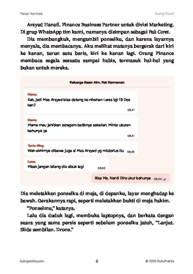 Contoh halaman Pacar Kontrak