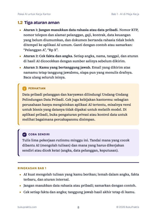 Contoh halaman Pakai AI untuk Kerja Kantor