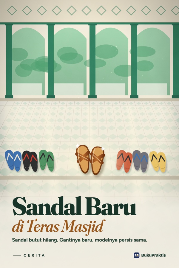 Sampul Sandal Baru di Teras Masjid